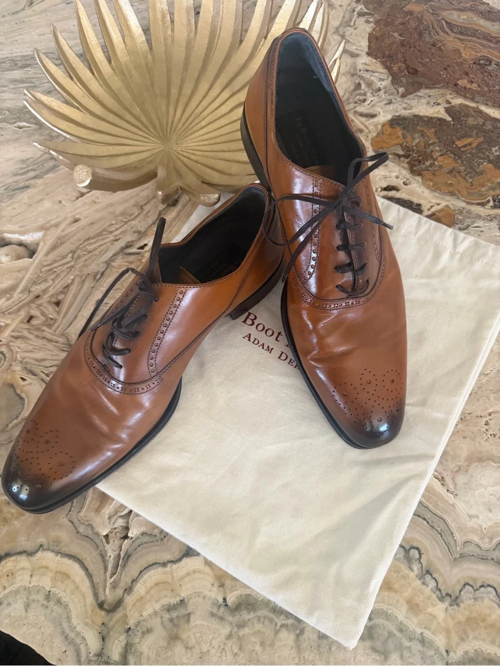 To Boot New York Brown Leather Medallion Toe Oxford Dress Shoes Men’s 11.5 Italy